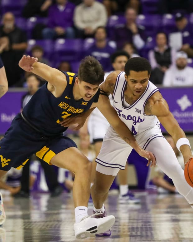 Jameer Nelson, losse ball, West Virginia vs. TCU, Kerr Kriisa